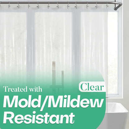 Mrs Awesome Clear Shower Curtain Liner with Magnets, 72x72 PEVA