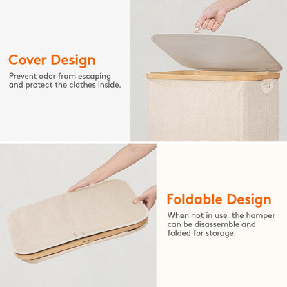 Foldable Laundry Hamper With Lid And Removable Bag, Lifewit 100L