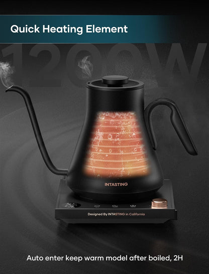 INTASTING Gooseneck Electric Kettle with Precise Temp Control, 0.9L
