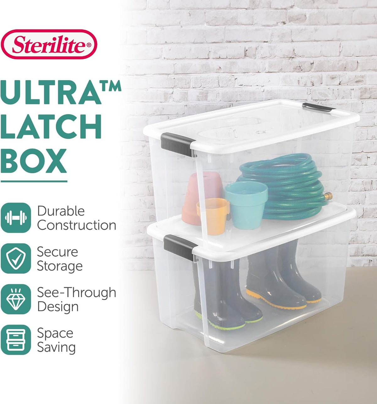 Clear Storage Bins With Lids, 70 Quart, 4 Pack By Sterilite