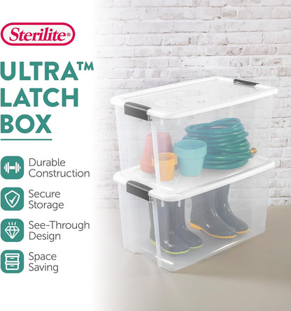 Clear Storage Bins With Lids, 70 Quart, 4 Pack By Sterilite