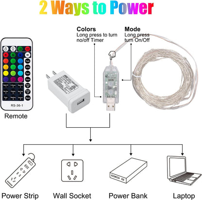33 ft Color Changing Fairy String Lights, Minetom 100 LED USB