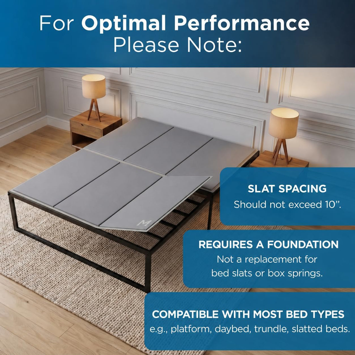 Queen Heavy Duty Bunkie Board Mattress Support, Meliusly Low Profile