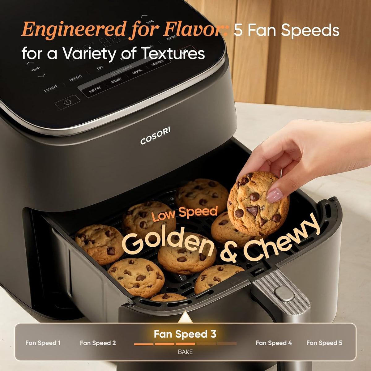 6 Qt TurboBlaze Air Fryer With PFAS-Free Ceramic Coating Cosori