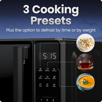 Compact 0.7 Cu Ft Countertop Microwave with 6 Presets and Mute Button