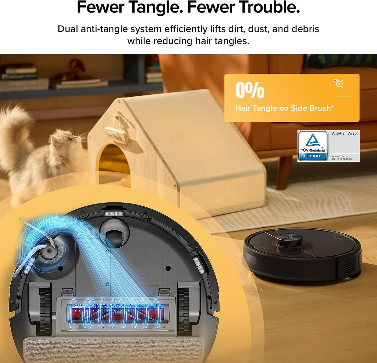 Self-Empty Robot Vacuum for Pet Hair, Roborock Q7 M5+, 10000Pa Suction