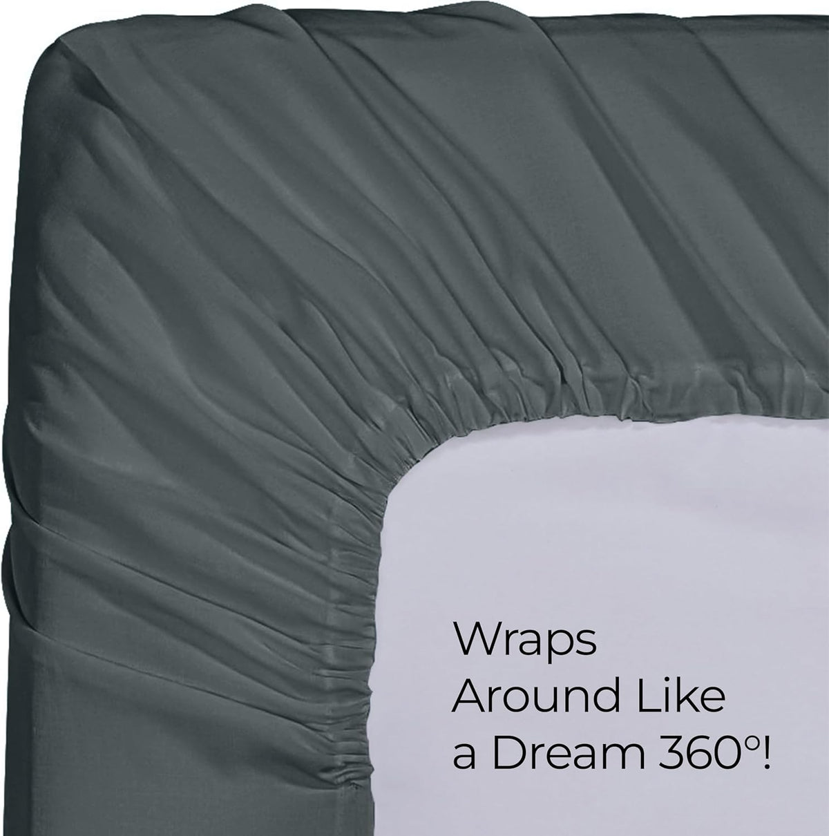 Queen Fitted Sheet Deep Pocket Soft Microfiber by Utopia Bedding Grey