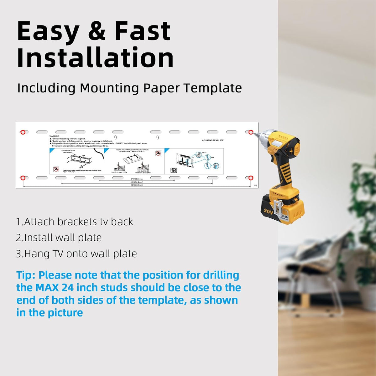 Fixed TV Wall Mount For 37-86 Inch Screens, Low Profile By USX STAR