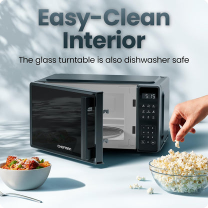 Compact 0.7 Cu Ft Countertop Microwave with 6 Presets and Mute Button