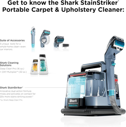 Portable Carpet Cleaner - Shark StainStriker, 4 Tools, OXY Formula