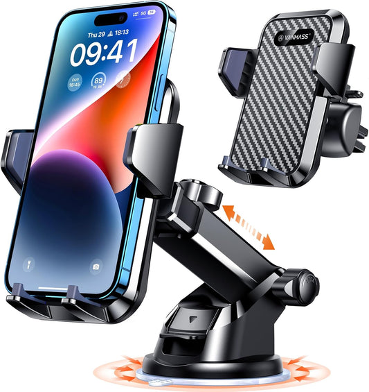 VANMASS Strong Suction Car Phone Mount for Dash, Windshield & Vent