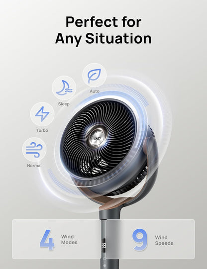 Quiet Oscillating Pedestal Fan for Bedroom Cooling - DREO Fan 512