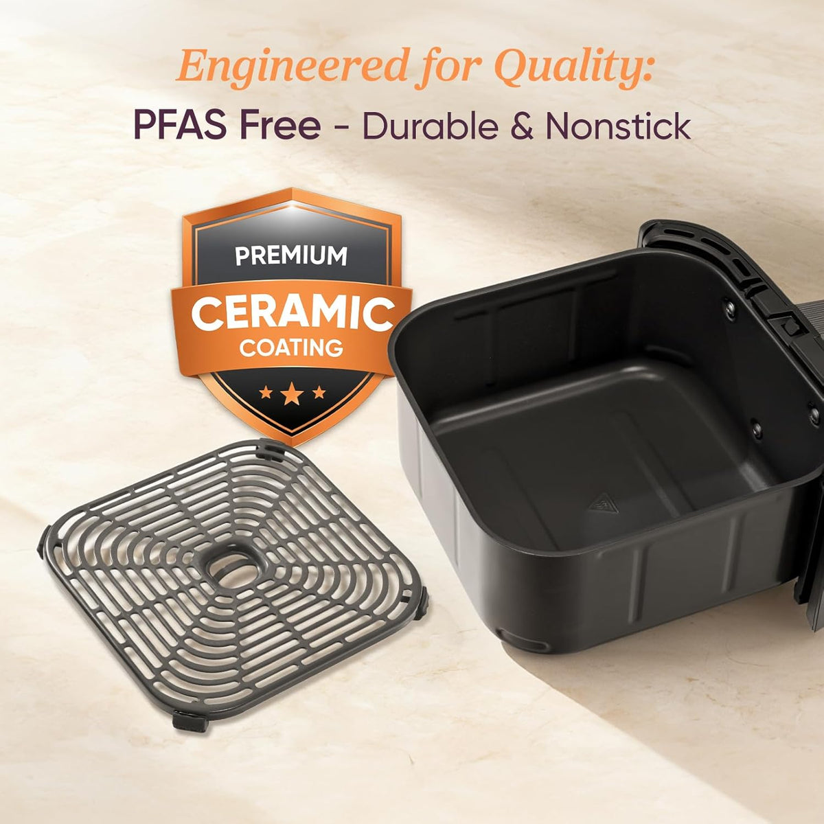 6 Qt TurboBlaze Air Fryer With PFAS-Free Ceramic Coating Cosori