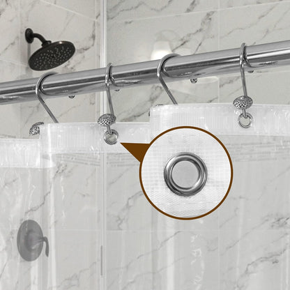 Clear Shower Liner with Rustproof Grommets & Magnets Barossa Design