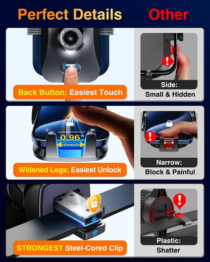 VANMASS Strong Suction Car Phone Mount for Dash, Windshield & Vent