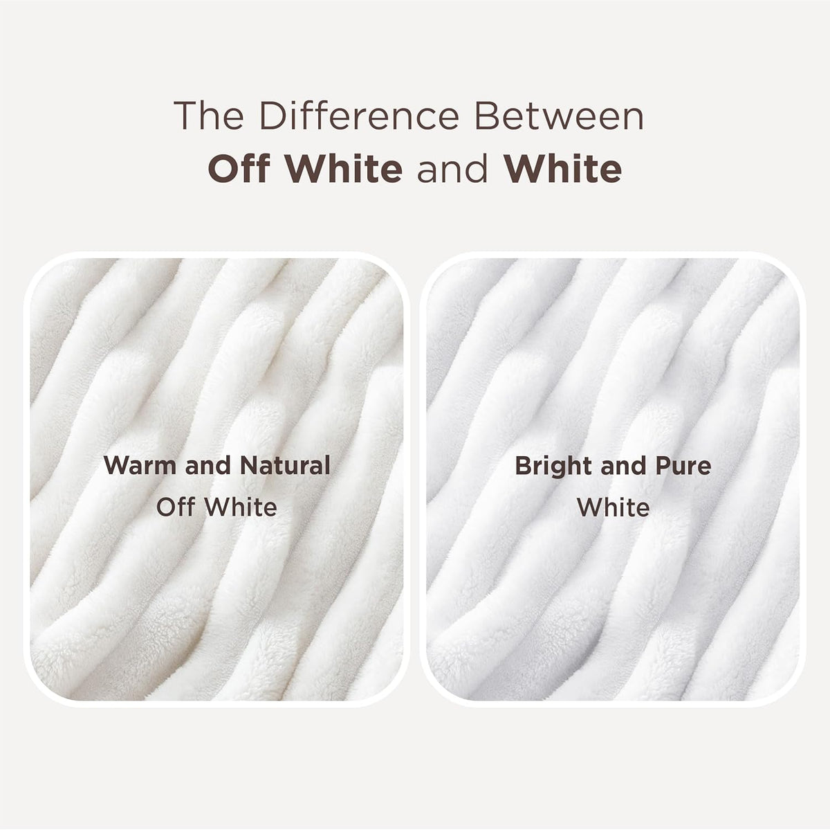 Soft Fleece Throw Blanket for Couch and Bed, Bedsure 50x60 Off White
