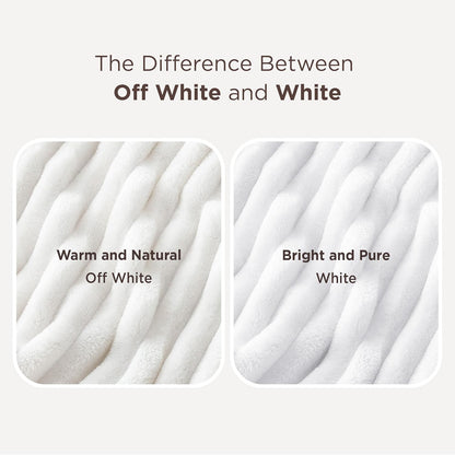 Soft Fleece Throw Blanket for Couch and Bed, Bedsure 50x60 Off White