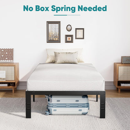 Twin Platform Bed Frame Heavy Duty Steel With Storage Sweetcrispy
