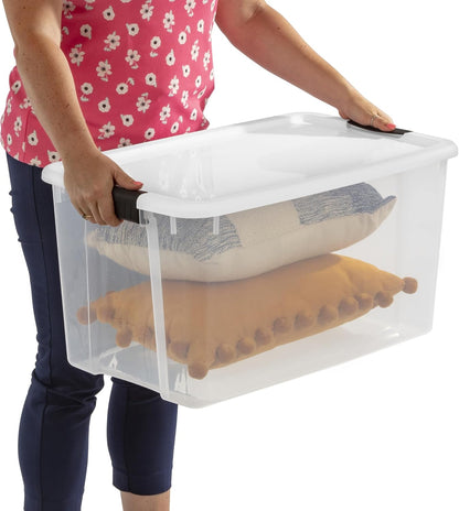 Clear Storage Bins With Lids, 70 Quart, 4 Pack By Sterilite