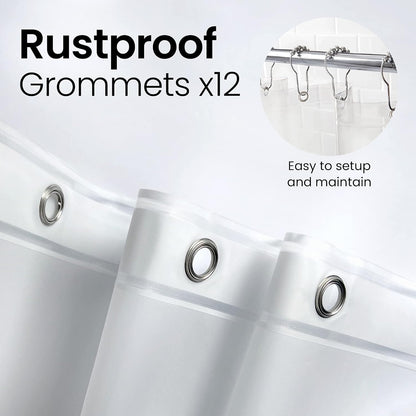 Clear Waterproof Shower Curtain 72x72 With Rust-Proof Grommets LiBa