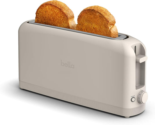 BELLA Slim 2-Slice Toaster, 10-Inch Slot for Sourdough, 6 Shade Settings