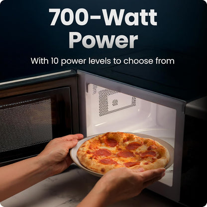 Compact 0.7 Cu Ft Countertop Microwave with 6 Presets and Mute Button