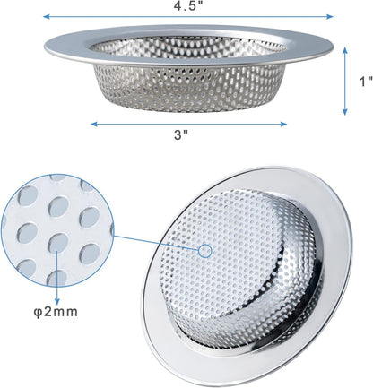 Kitchen Sink Strainer 2-Pack, Honmein Rustproof Stainless Steel
