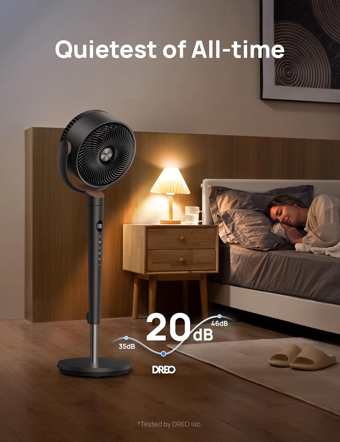 Quiet Oscillating Pedestal Fan for Bedroom Cooling - DREO Fan 512