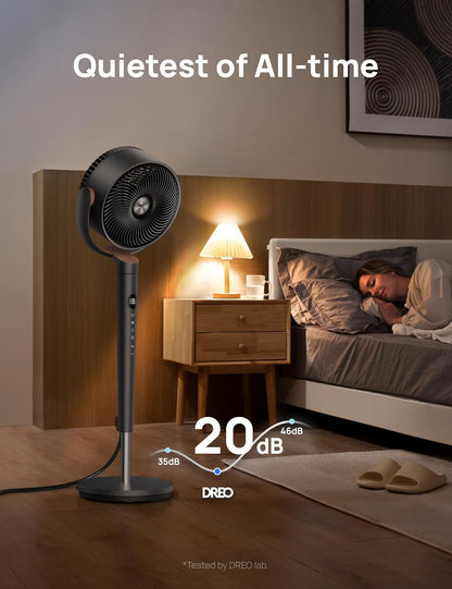 Quiet Oscillating Pedestal Fan for Bedroom Cooling - DREO Fan 512