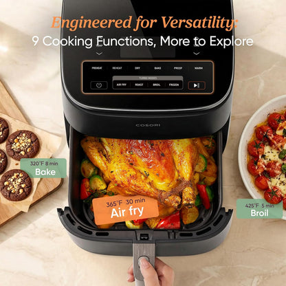 6 Qt TurboBlaze Air Fryer With PFAS-Free Ceramic Coating Cosori