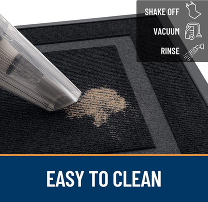 Low Profile Doormat for Front Door, 29.5x17 Black by OLANLY
