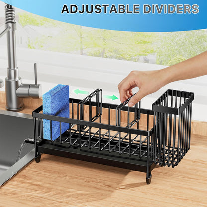 Rotatable Sink Caddy, Cisily 304 Stainless Steel Sponge Holder