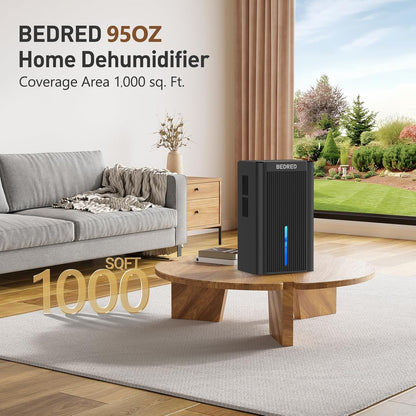 BEDRED 95oz Dehumidifier for 1000 Sq Ft with Auto Shut Off