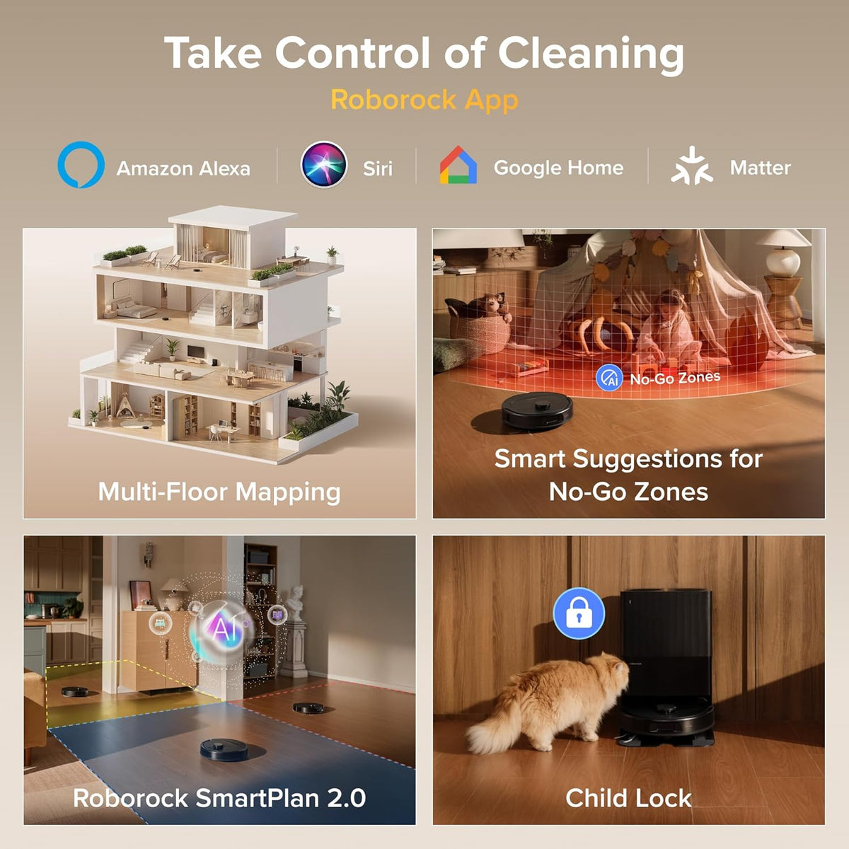 Robot Vacuum and Mop with Self-Cleaning Dock, Roborock Qrevo S Pro