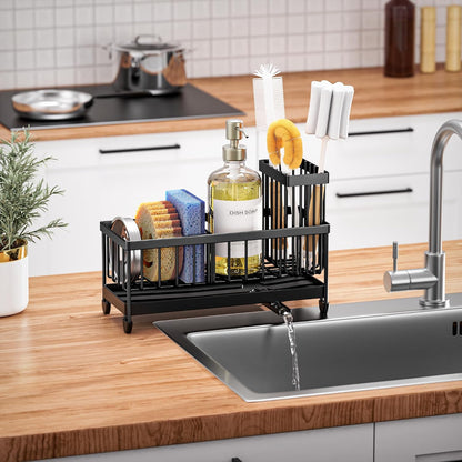Rotatable Sink Caddy, Cisily 304 Stainless Steel Sponge Holder