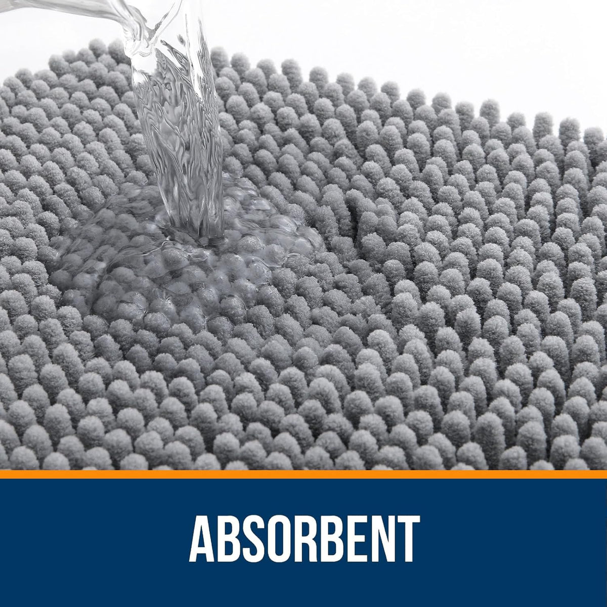 30x20 Bath Rug, Soft Absorbent Chenille Mat Non-Slip Backing OLANLY