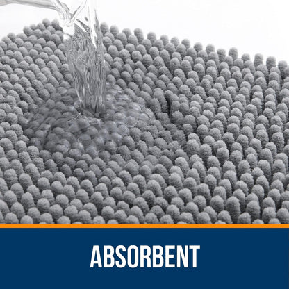 30x20 Bath Rug, Soft Absorbent Chenille Mat Non-Slip Backing OLANLY