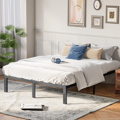 Queen Bed Frame With Storage, OLIXIS Reinforced Steel Slat Support