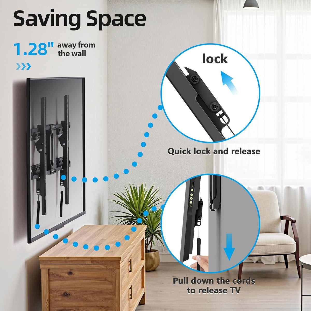 Fixed TV Wall Mount For 37-86 Inch Screens, Low Profile By USX STAR