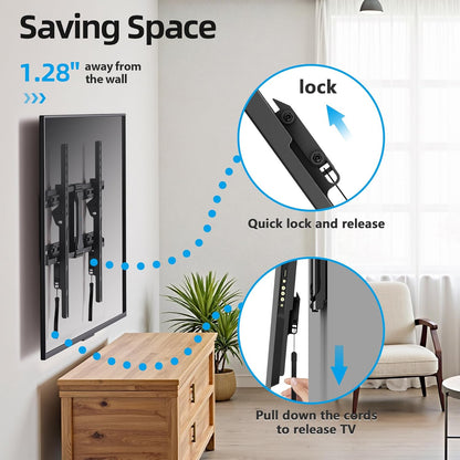 Fixed TV Wall Mount For 37-86 Inch Screens, Low Profile By USX STAR