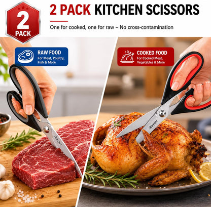 Heavy Duty Kitchen Shears, iBayam Stainless Steel 2-Pack