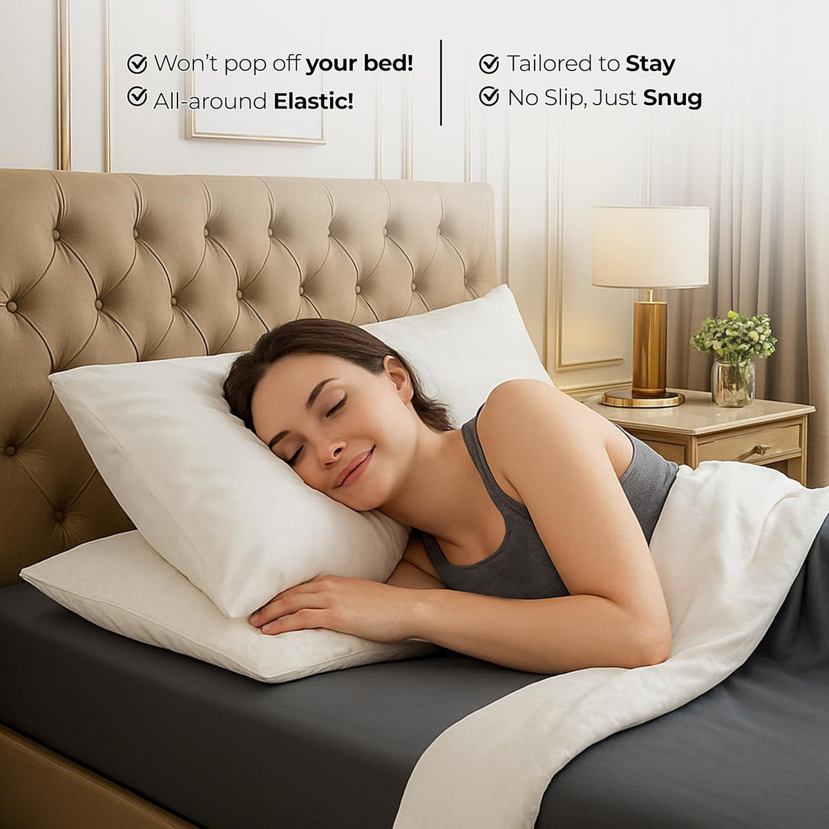 Queen Fitted Sheet Deep Pocket Soft Microfiber by Utopia Bedding Grey
