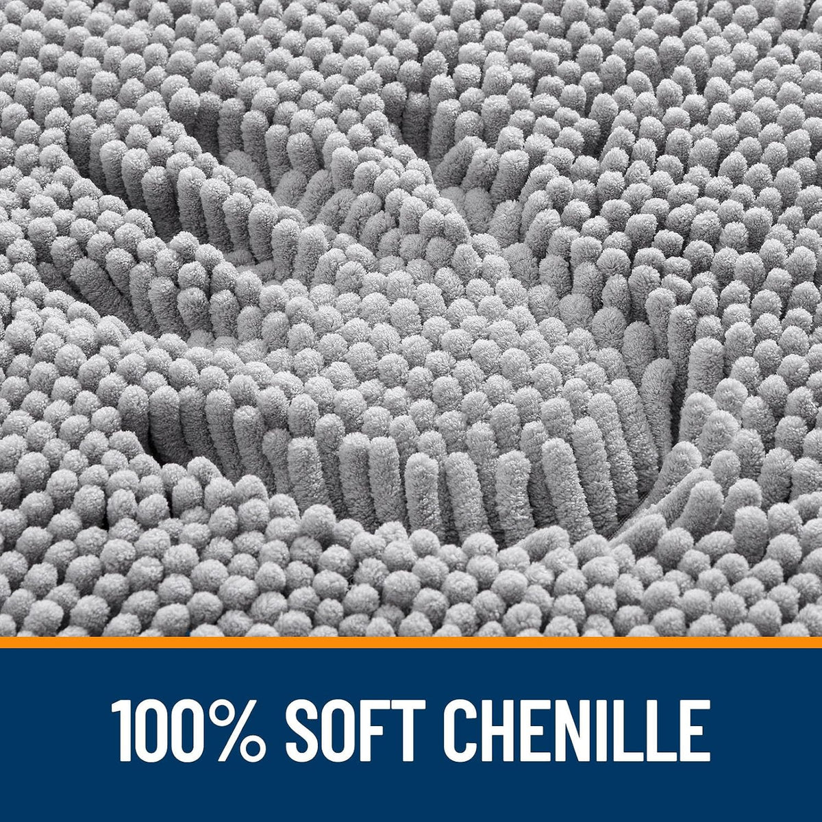 30x20 Bath Rug, Soft Absorbent Chenille Mat Non-Slip Backing OLANLY