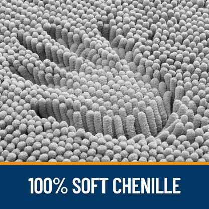 30x20 Bath Rug, Soft Absorbent Chenille Mat Non-Slip Backing OLANLY