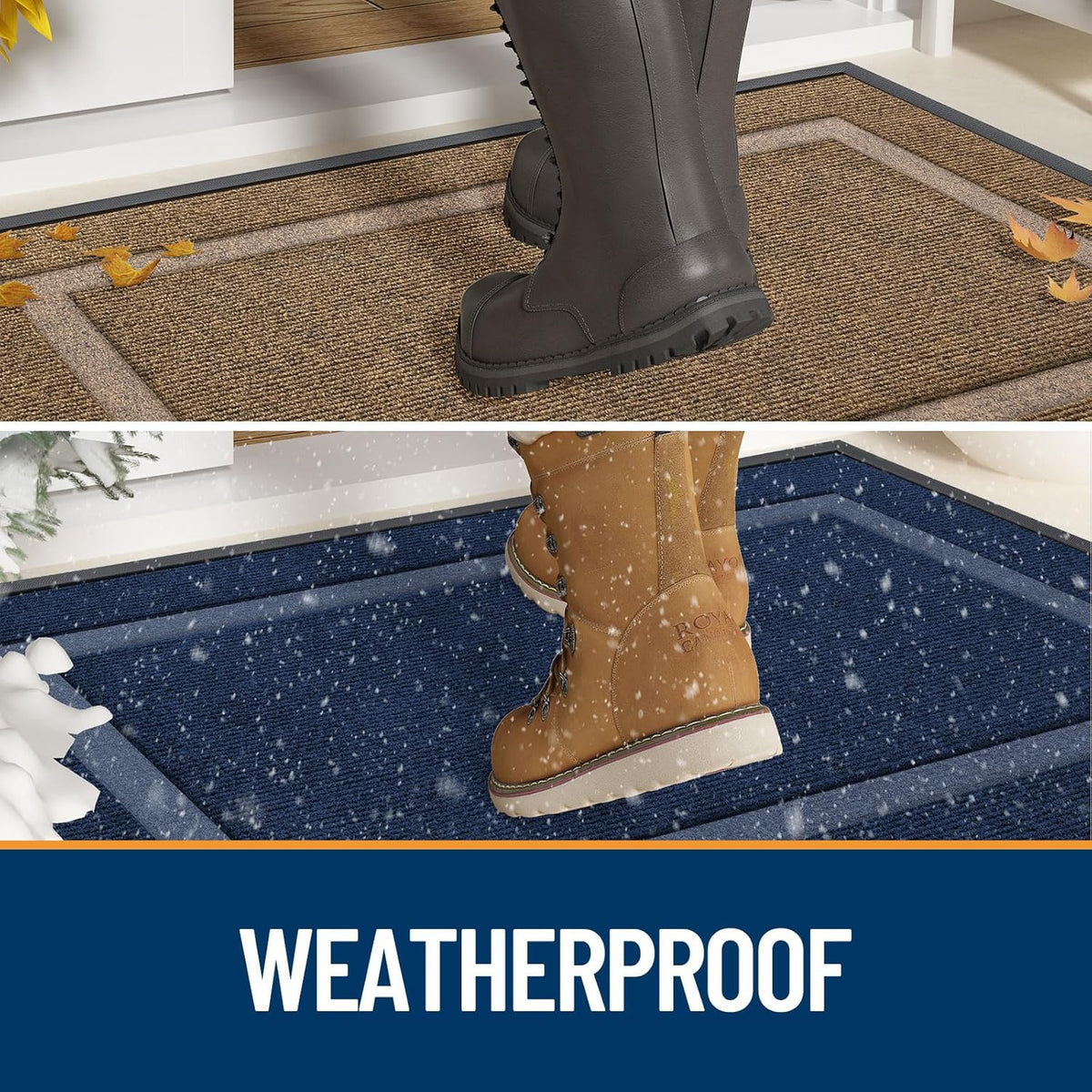 Low Profile Doormat for Front Door, 29.5x17 Black by OLANLY