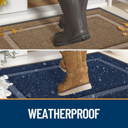 Low Profile Doormat for Front Door, 29.5x17 Black by OLANLY