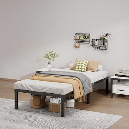LUMUNANCE Twin Metal Bed Frame, 14 Inch Platform with Underbed Storage