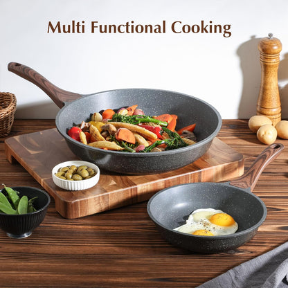 9.5 Inch Nonstick Frying Pan with Swiss Granite Coating by SENSARTE