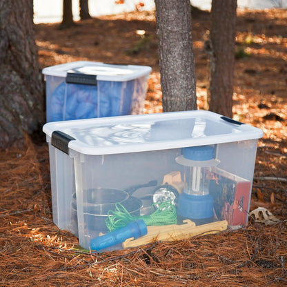 Clear Storage Bins With Lids, 70 Quart, 4 Pack By Sterilite