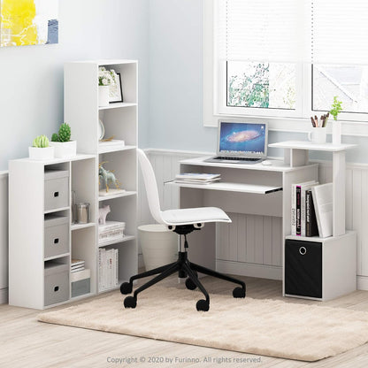 5-Cube Bookshelf, Reversible White Storage Shelf by Furinno